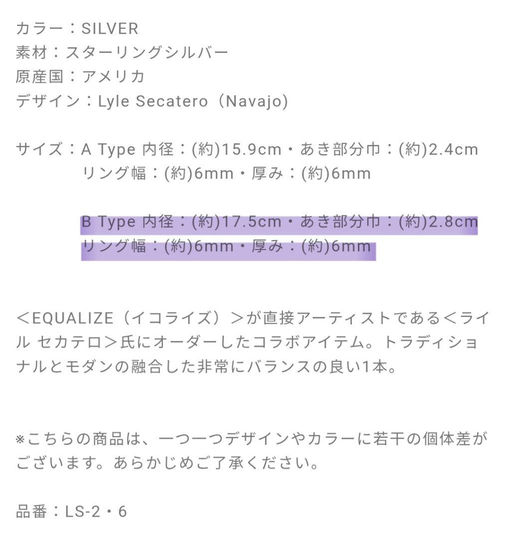 EQUALIZE シルバーバングル