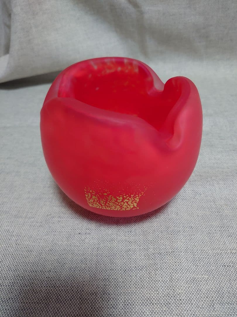 藤田喬平 手吹 金彩 灰皿 ガラス 2個