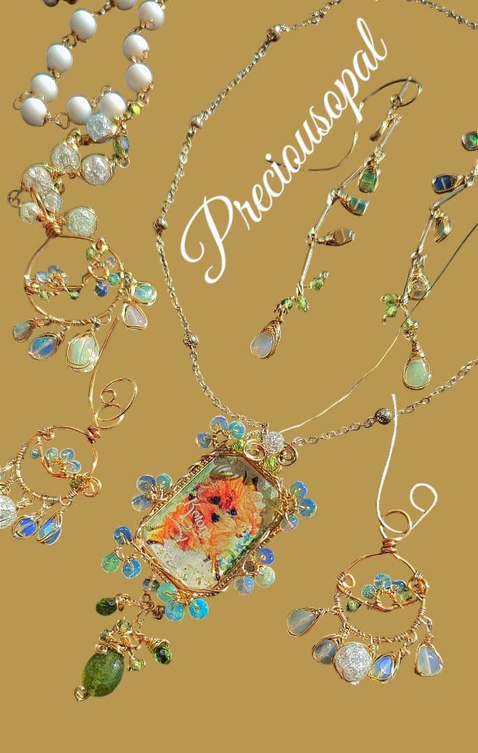 14kgf うちの子【ラピスラズリ 写真 ネームオーダー　ネックレス】