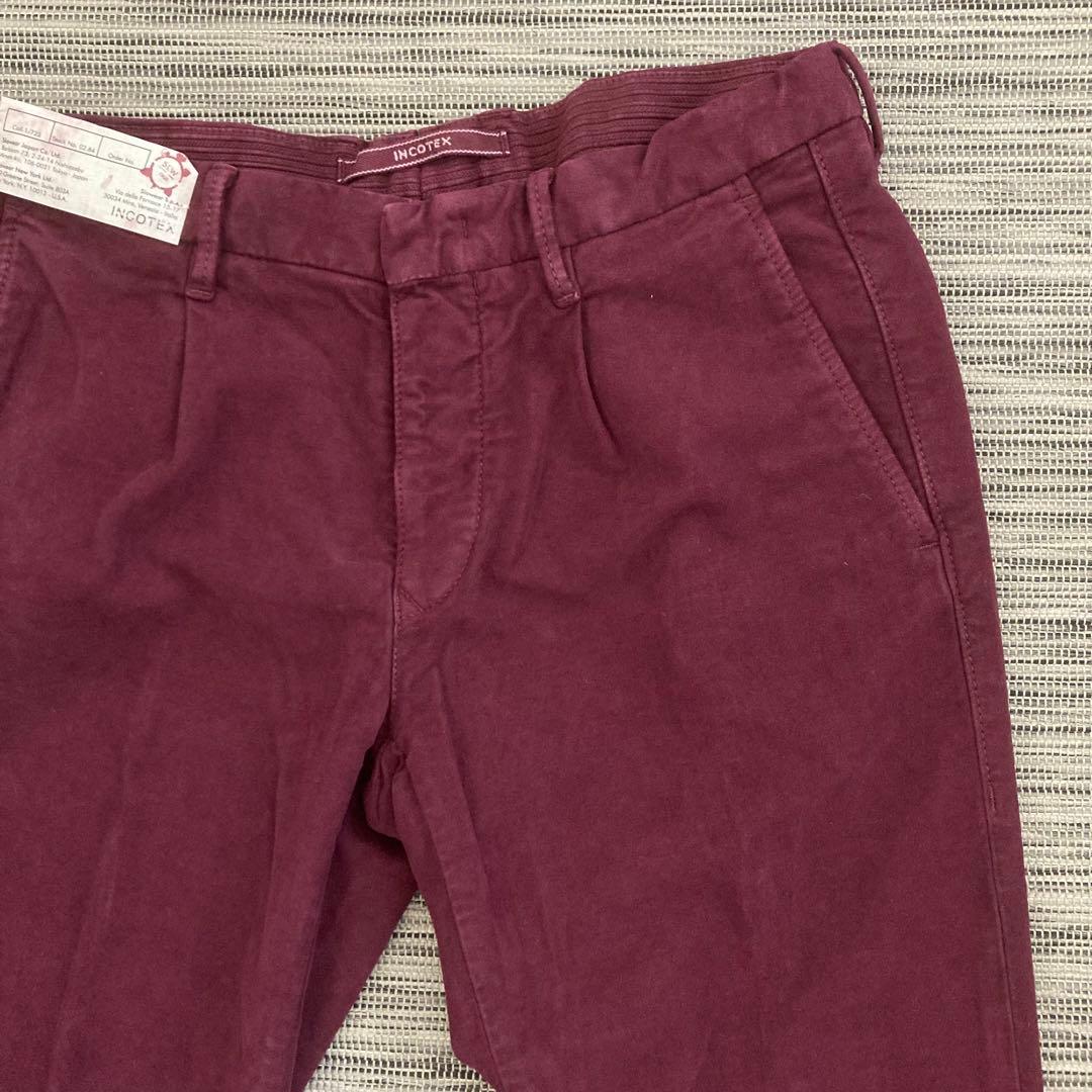新品 4.1万！インコテックス incotex モールスキンパンツ エンジ 31