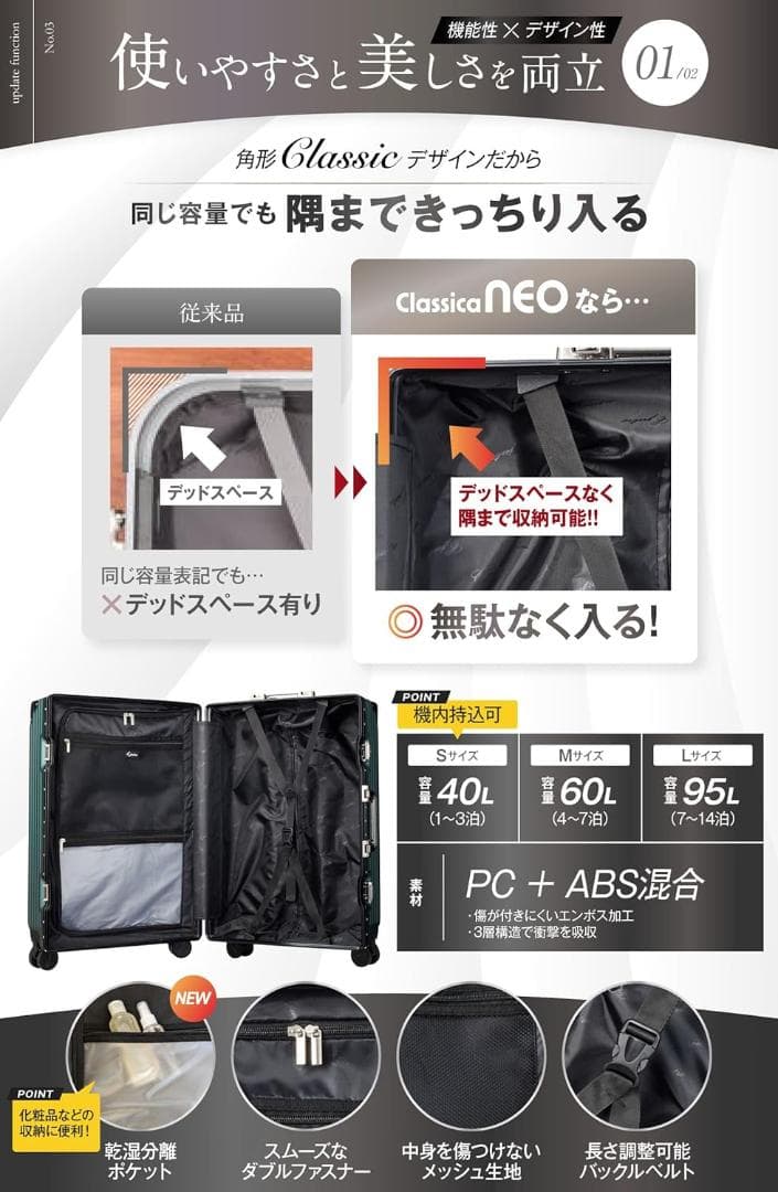 新品未使用！ C.jutro 黒キャリーケース S 40L／機内持込可　即日発送