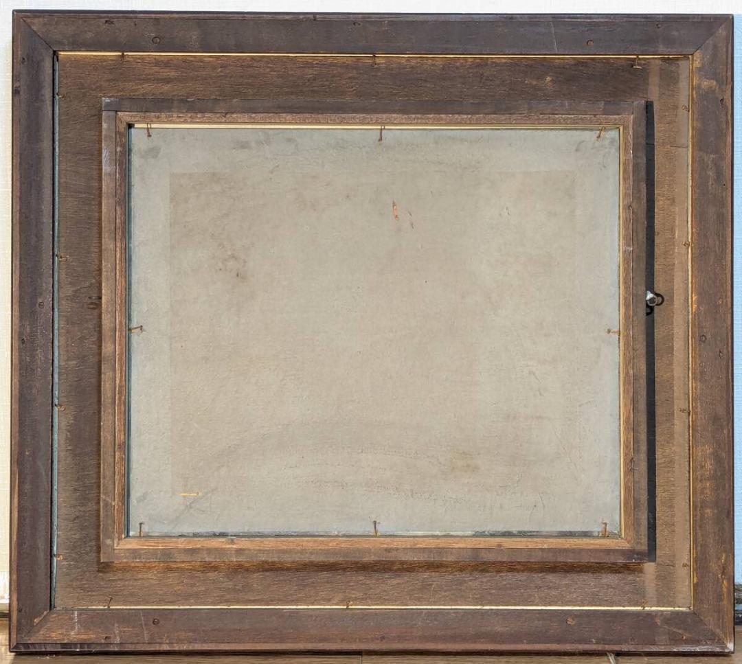 【真作】絵画　日本画8号　錦秋の山並み　紅葉風景画　秋彩の山景　Y181