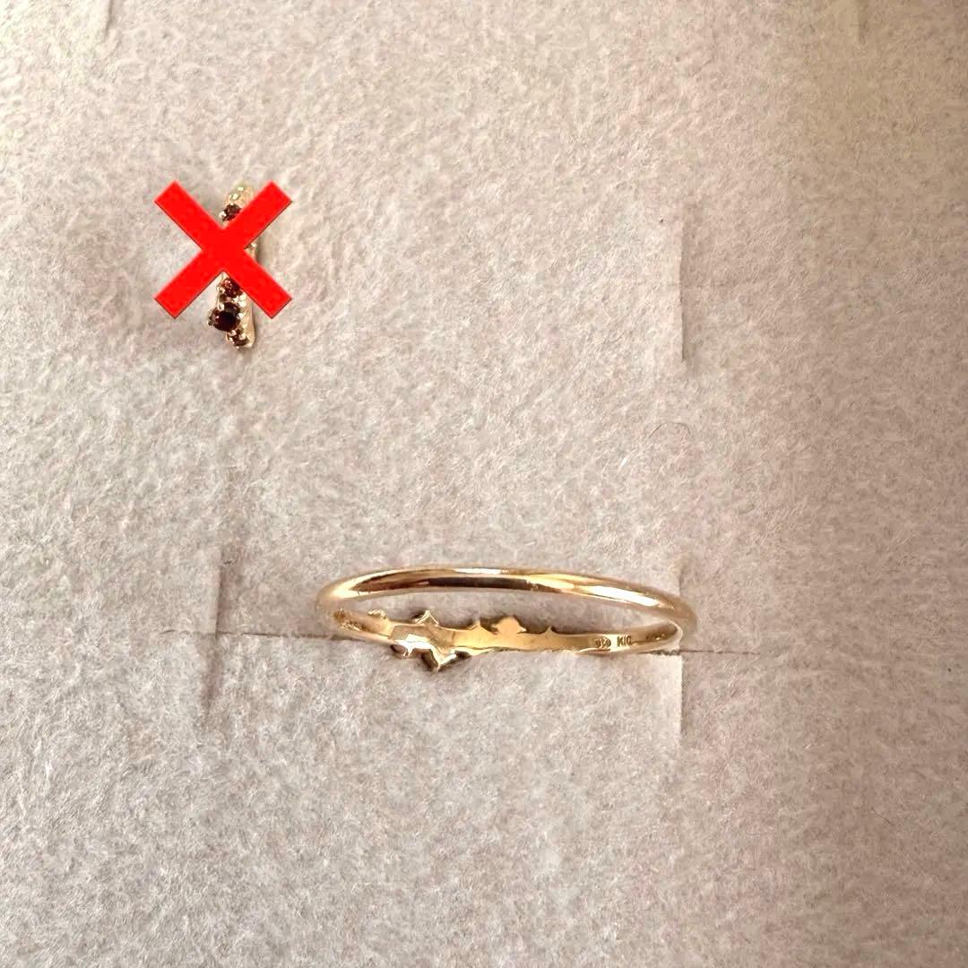 【連休限定価格】ete K10 ガーネット リング 13号 天然石 赤石 華奢