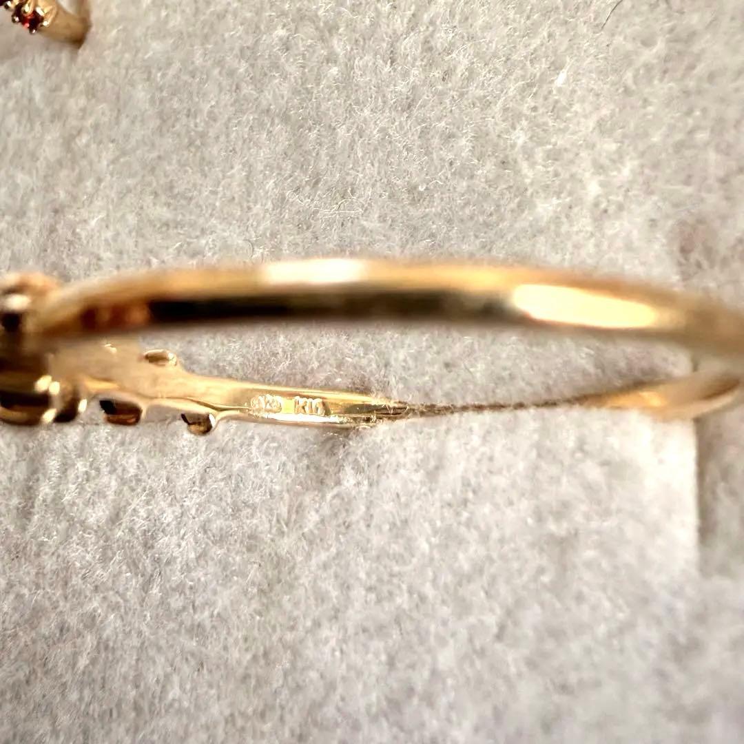 【連休限定価格】ete K10 ガーネット リング 13号 天然石 赤石 華奢