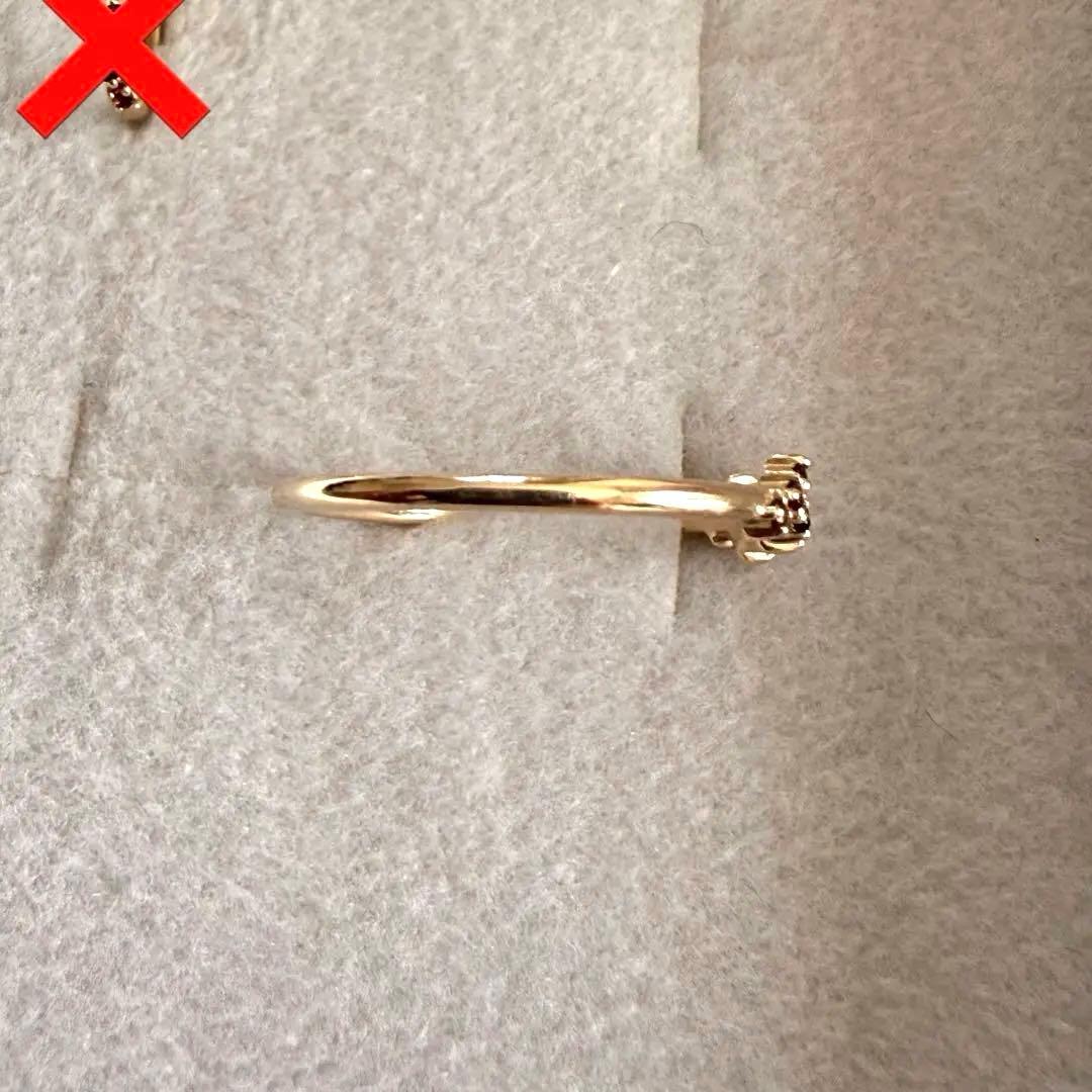 【連休限定価格】ete K10 ガーネット リング 13号 天然石 赤石 華奢