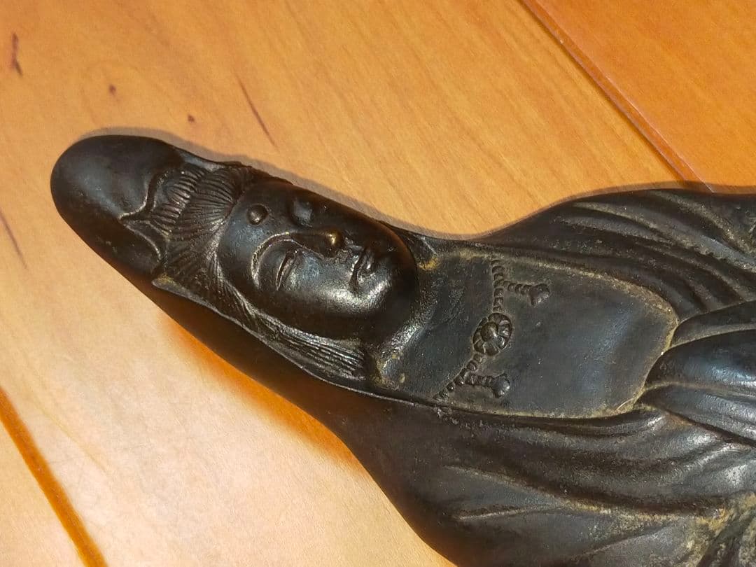 ♥値下げ！　銅製　観音像　在銘　観音様　ブロンズ像　仏像　骨董　古玩