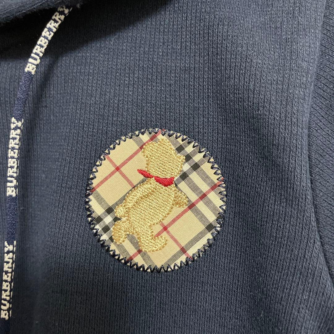 新品タグ付★Burberryバーバリー★ノバチェックパーカー★濃紺★80