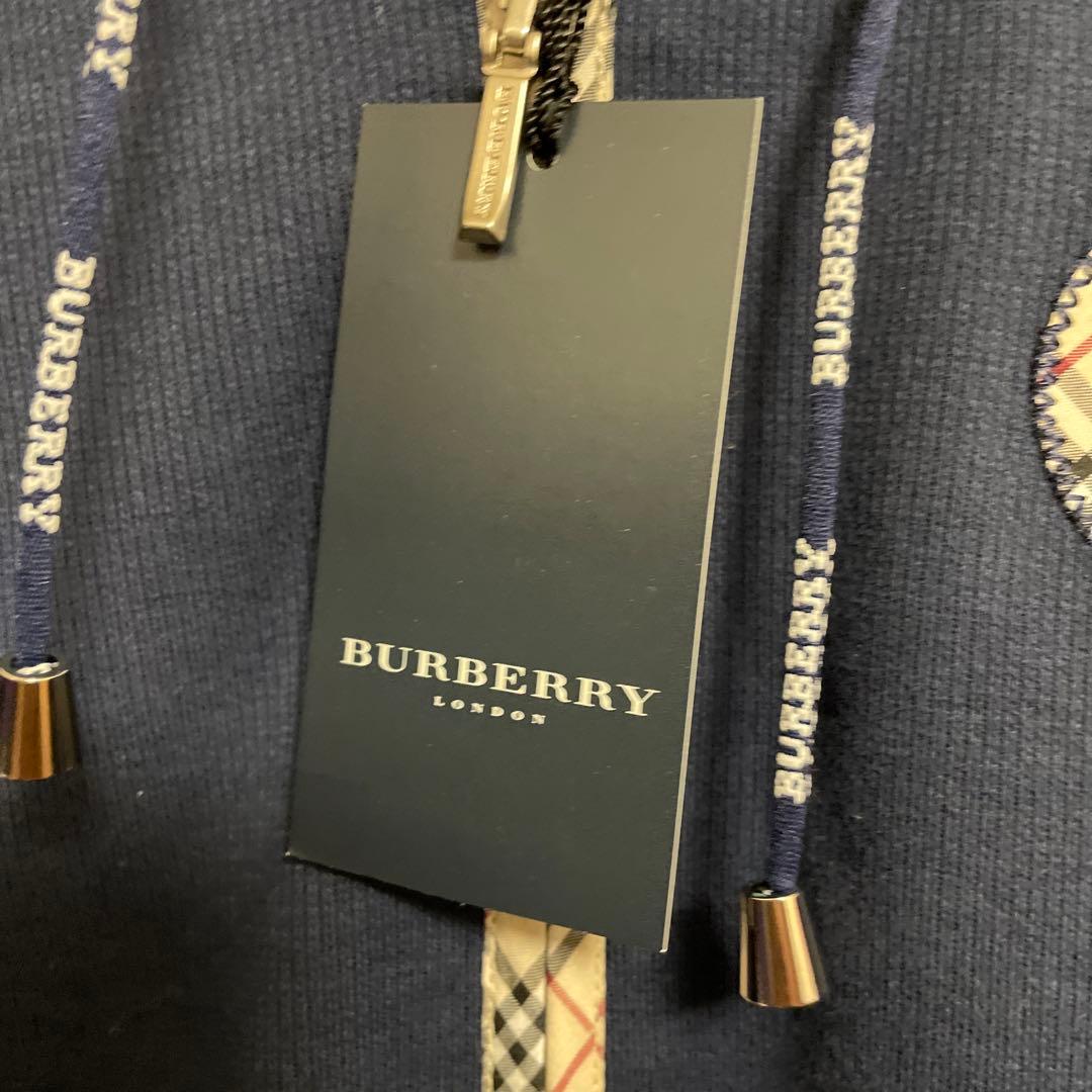新品タグ付★Burberryバーバリー★ノバチェックパーカー★濃紺★80
