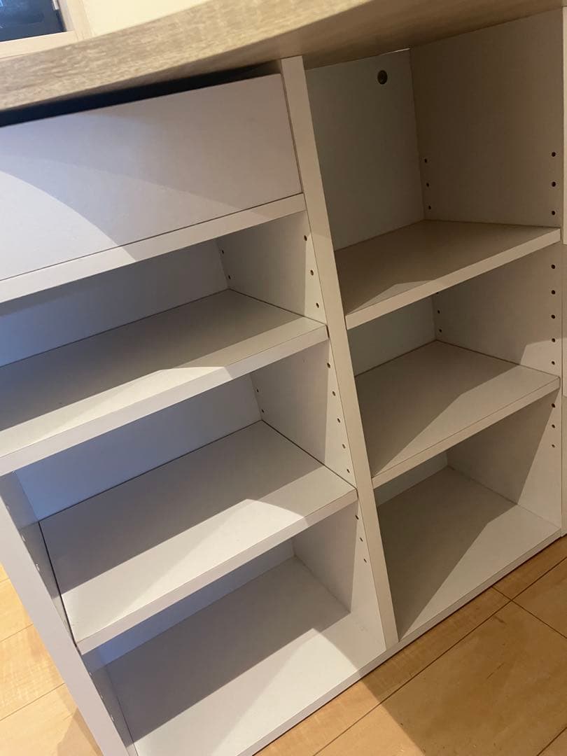 【美品】LOWYA L字型デスク　100㎝収納棚付き