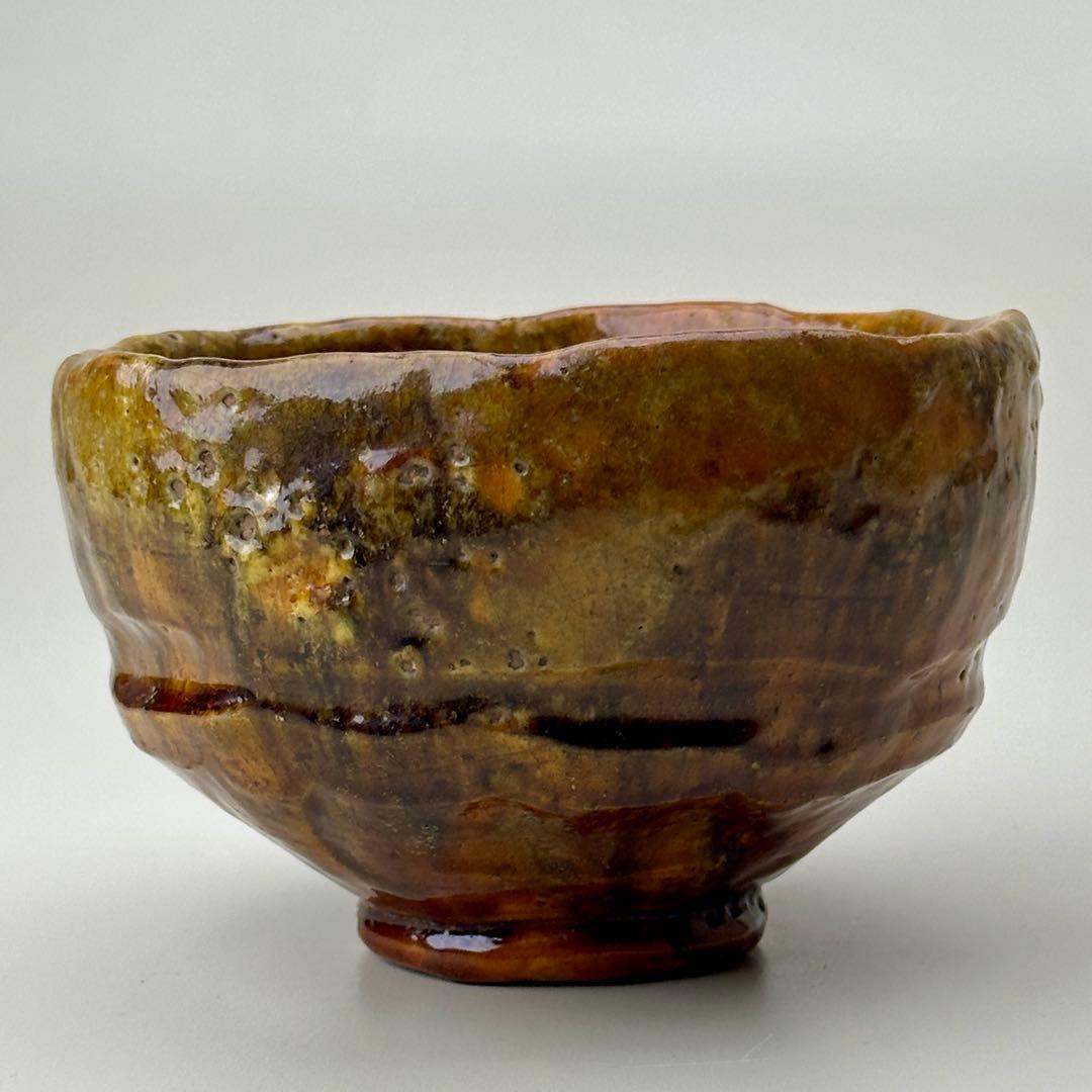 江戸期 嵯峨焼 楽茶碗 嵐山 茶道具 共箱 骨董品　アンティーク