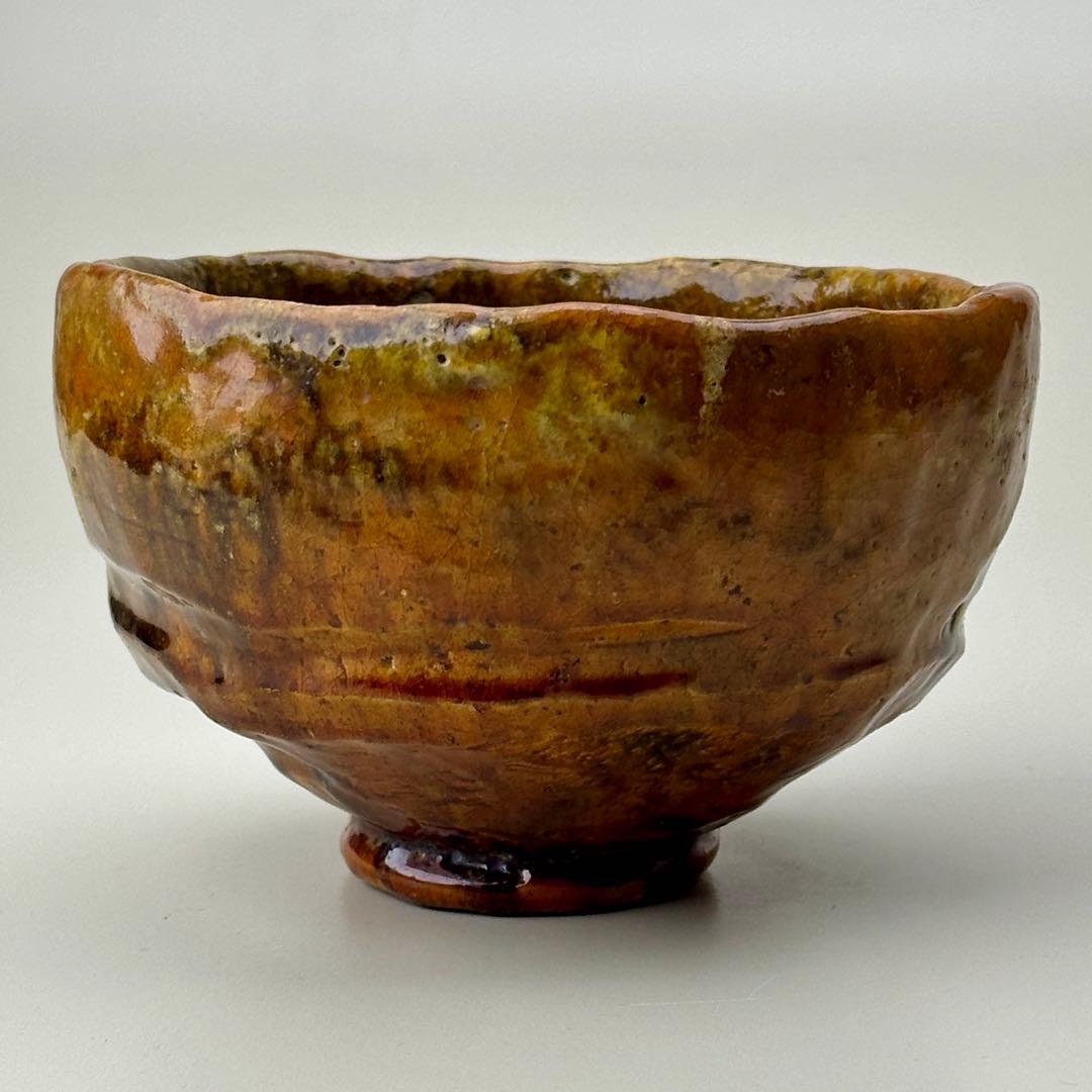 江戸期 嵯峨焼 楽茶碗 嵐山 茶道具 共箱 骨董品　アンティーク