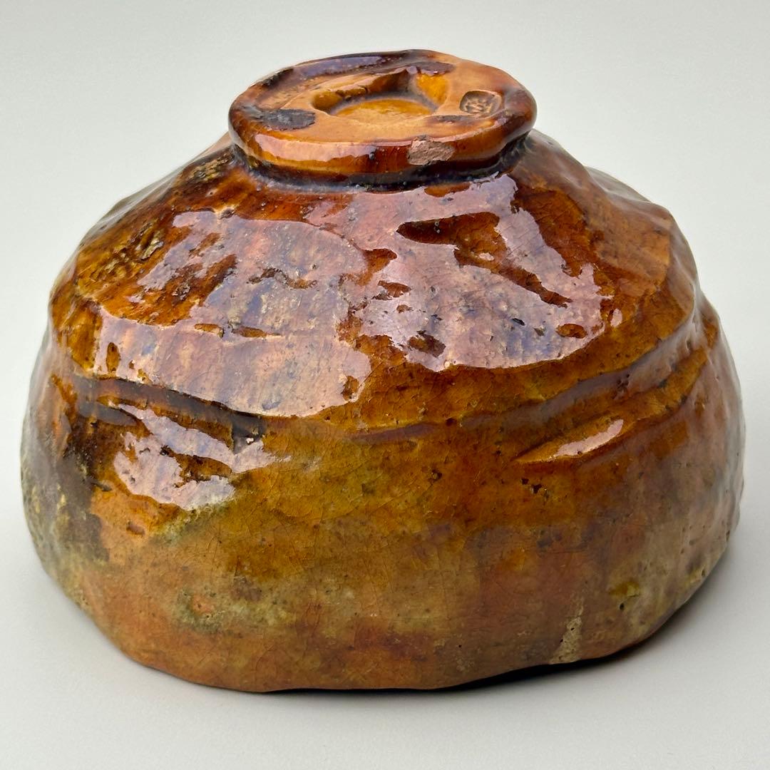 江戸期 嵯峨焼 楽茶碗 嵐山 茶道具 共箱 骨董品　アンティーク