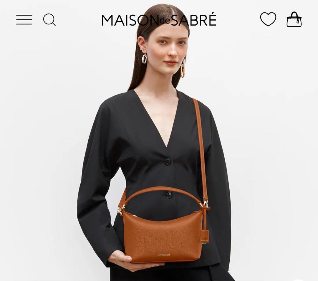 【ほぼ未使用】メゾンドサブレ スモールソフトホーボーバッグ ブラウン