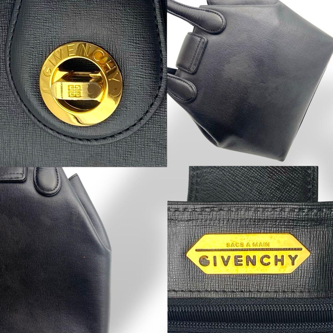 ジバンシー ハンドバッグ 腕掛け レザー 黒 ブラック 金具ロゴ ターンロック