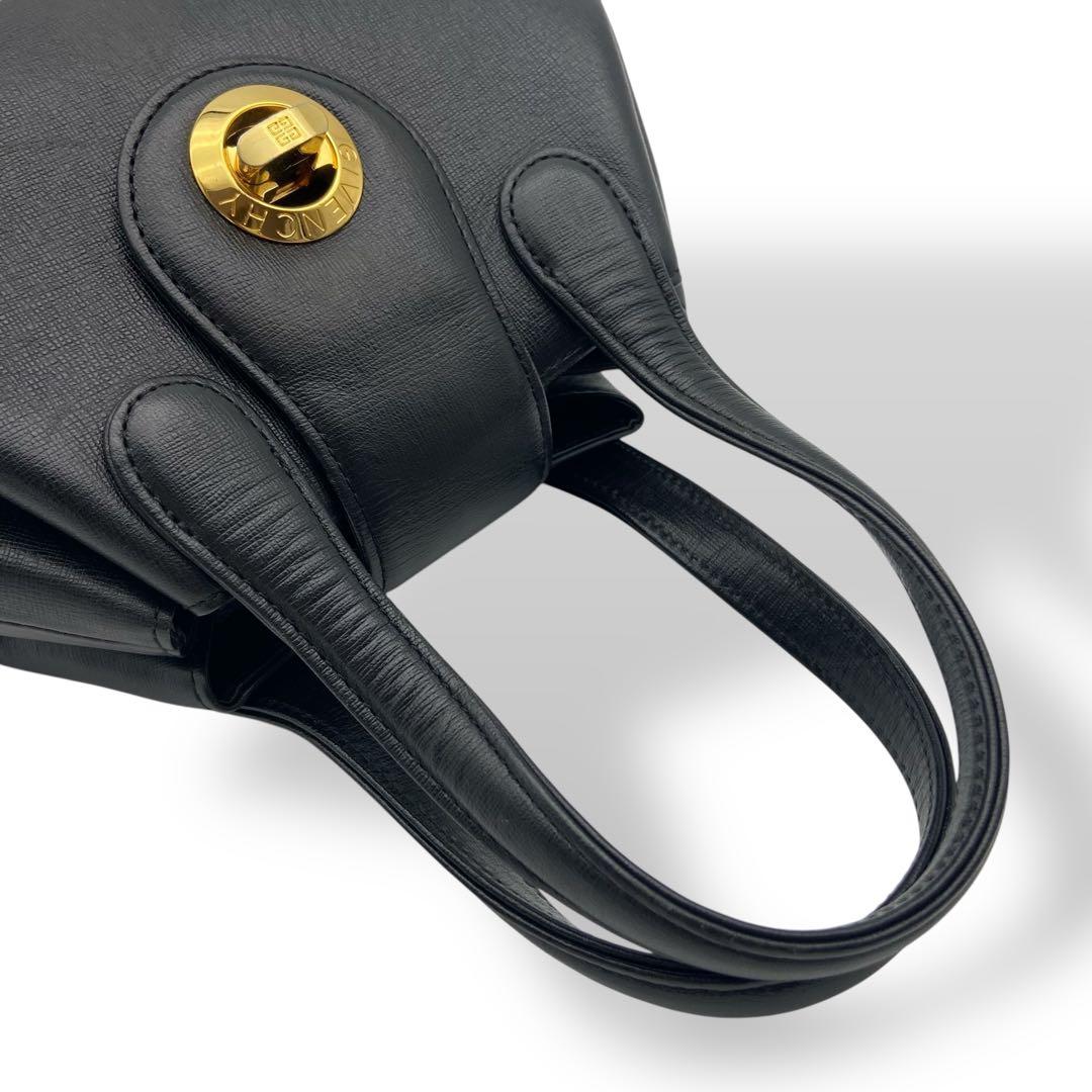 ジバンシー ハンドバッグ 腕掛け レザー 黒 ブラック 金具ロゴ ターンロック