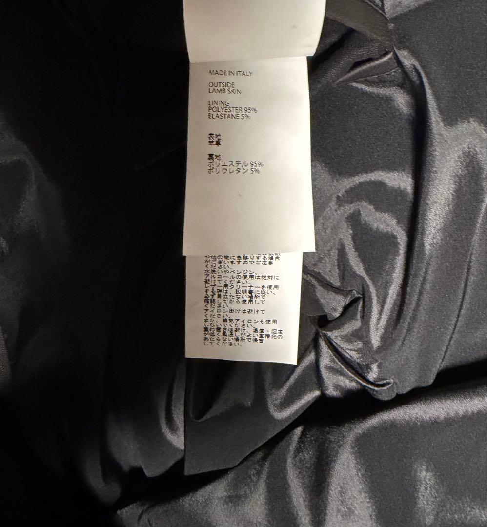 EMMETI GIACOMO 襟付きラムレザージャケット　46