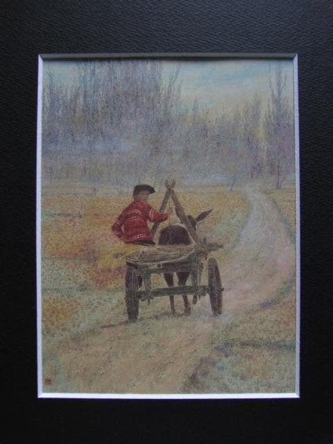 倉島重友、「帰路」、希少な画集より、 新品高級額装付、状態良好