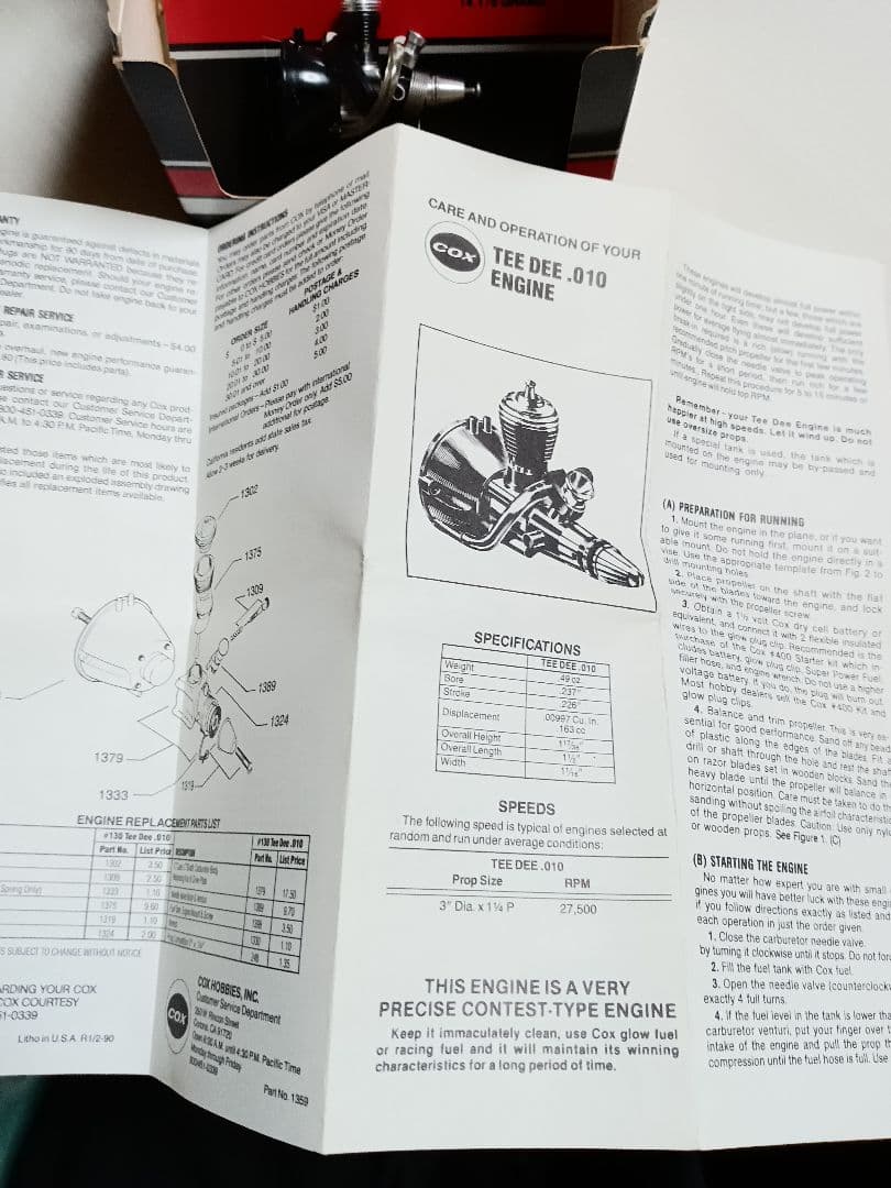 COX TEE DEE .010 No.130 エンジン