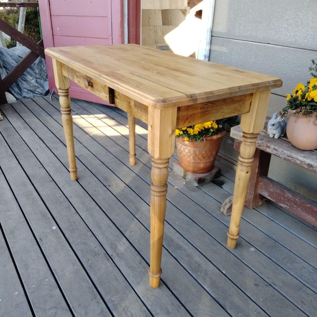 カントリー木工　ろくろ脚のパソコンデスク　 学習机　作業台