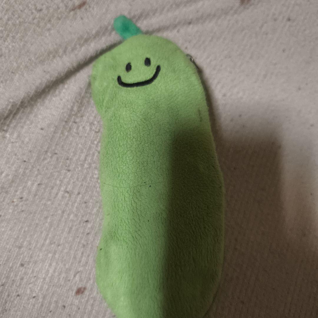 緑色の笑顔キャラクター筆箱