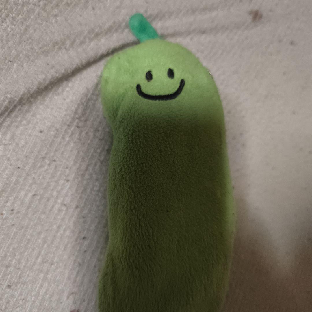 緑色の笑顔キャラクター筆箱