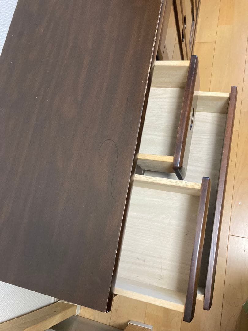 木製テレビボード ダークブラウン 9引き出し