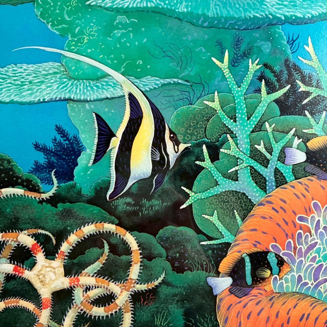 ジョアン・フック「サンゴ礁の熱帯魚」リトグラフ2点 大作 直筆サイン入 海