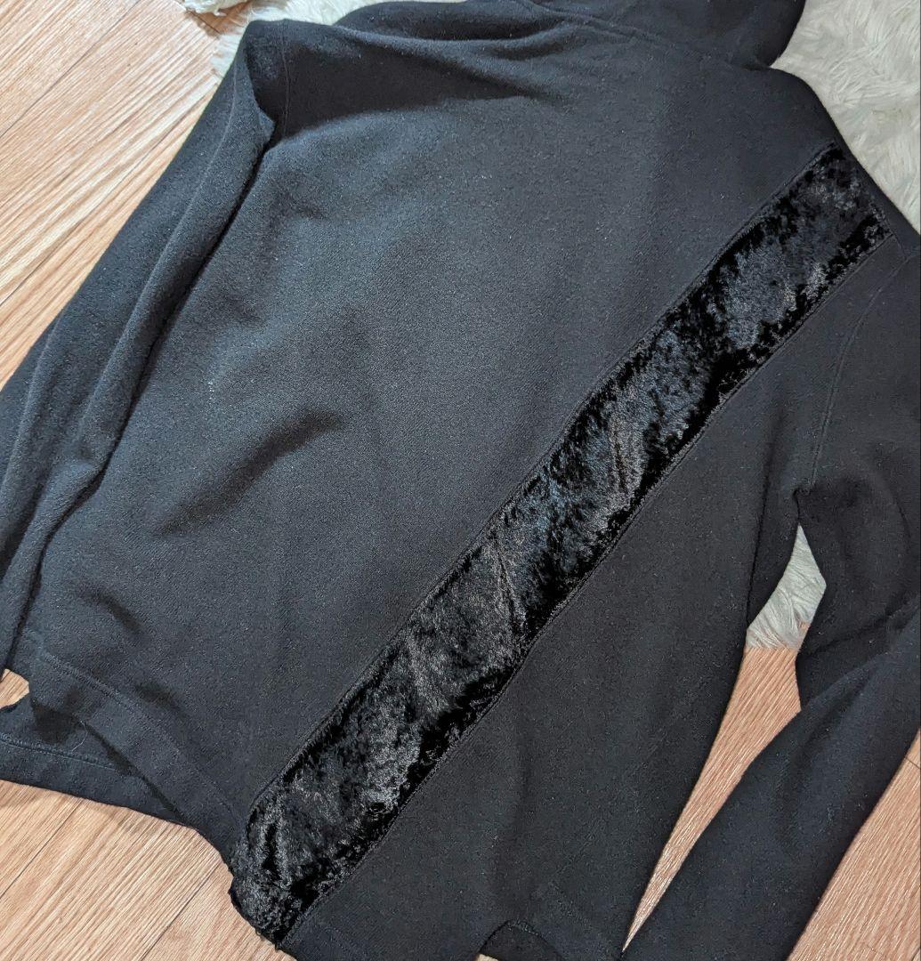 コムデギャルソン 変形パーカー 黒 フルジップ フード付きパーカー