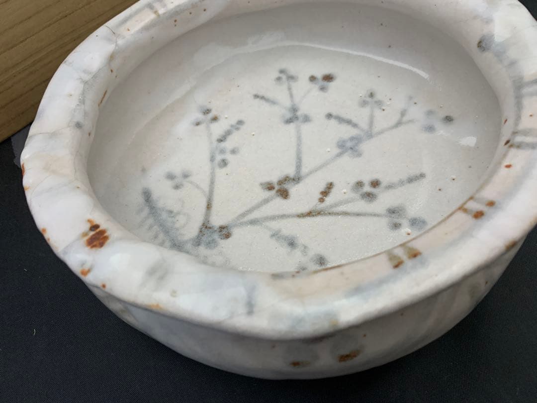 加藤清春作　鉢　志野焼　共箱