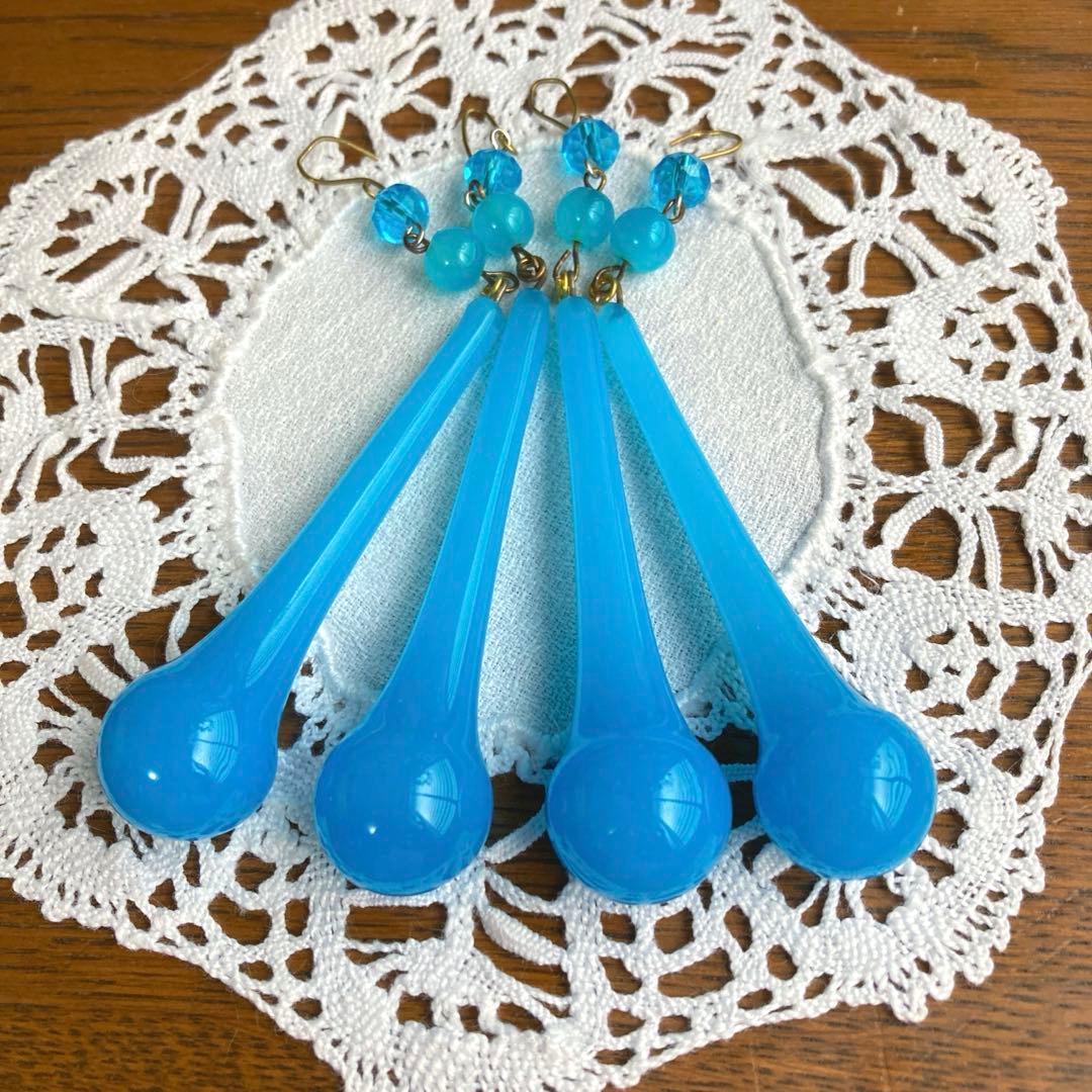 ミニシャンデリア（青の世界）　フランス　アンティーク　シェード　1910年