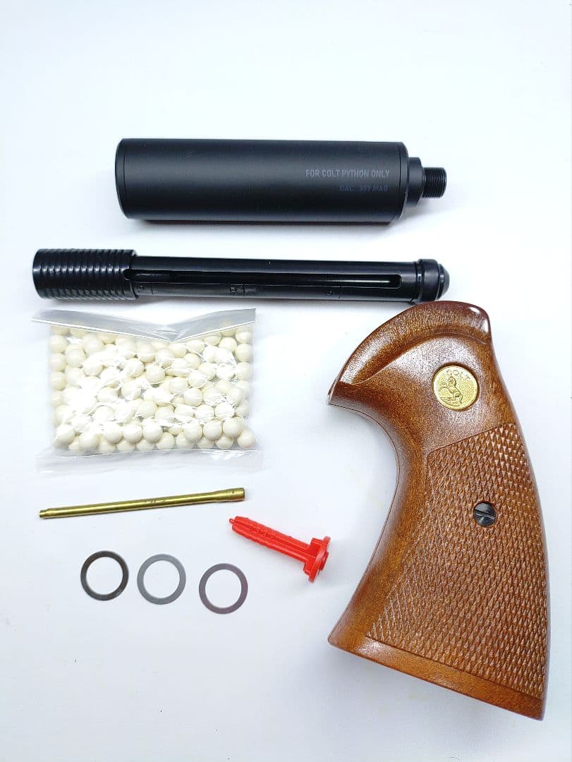 タナカ コルトパイソン 冴羽獠モデル 木製グリップ付 中古 美品 BB弾おまけ