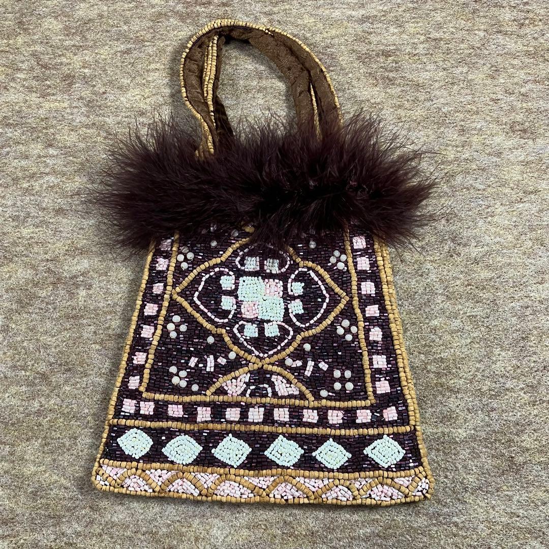 ◆JAMIN PUECH/ジャマンピュエッシュ◆ビーズ×ファー バッグ　058E