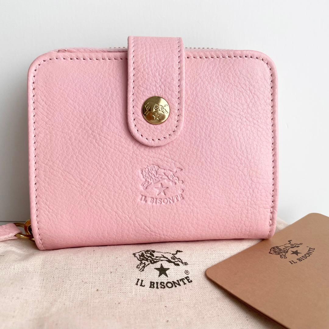 イルビゾンテ IL BISONTE 二つ折り財布 限定ピンク 新品