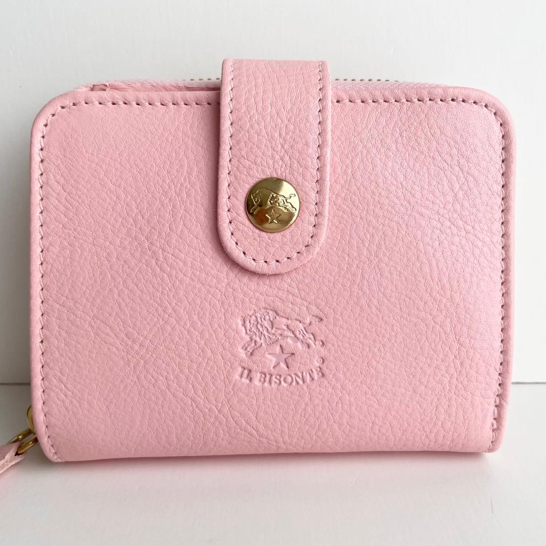 イルビゾンテ IL BISONTE 二つ折り財布 限定ピンク 新品
