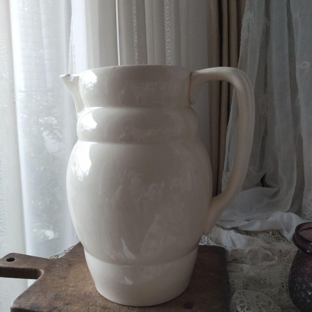 フランス　アンティーク　ロンシャン　水差し　ピッチャー　ジャグ　ピシェ　陶器