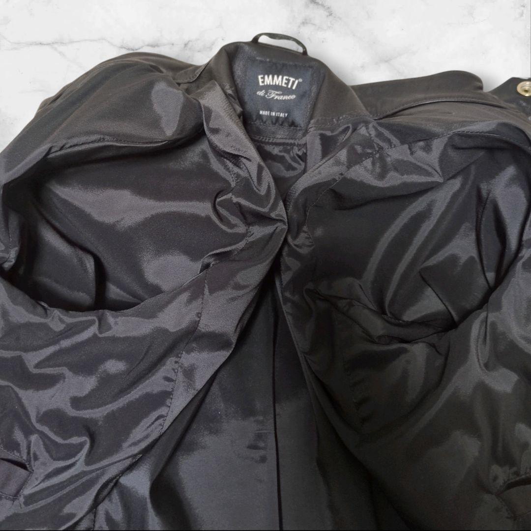 美品✨EMMETI JURI ゴールドジップ 黒 44 シングルライダース