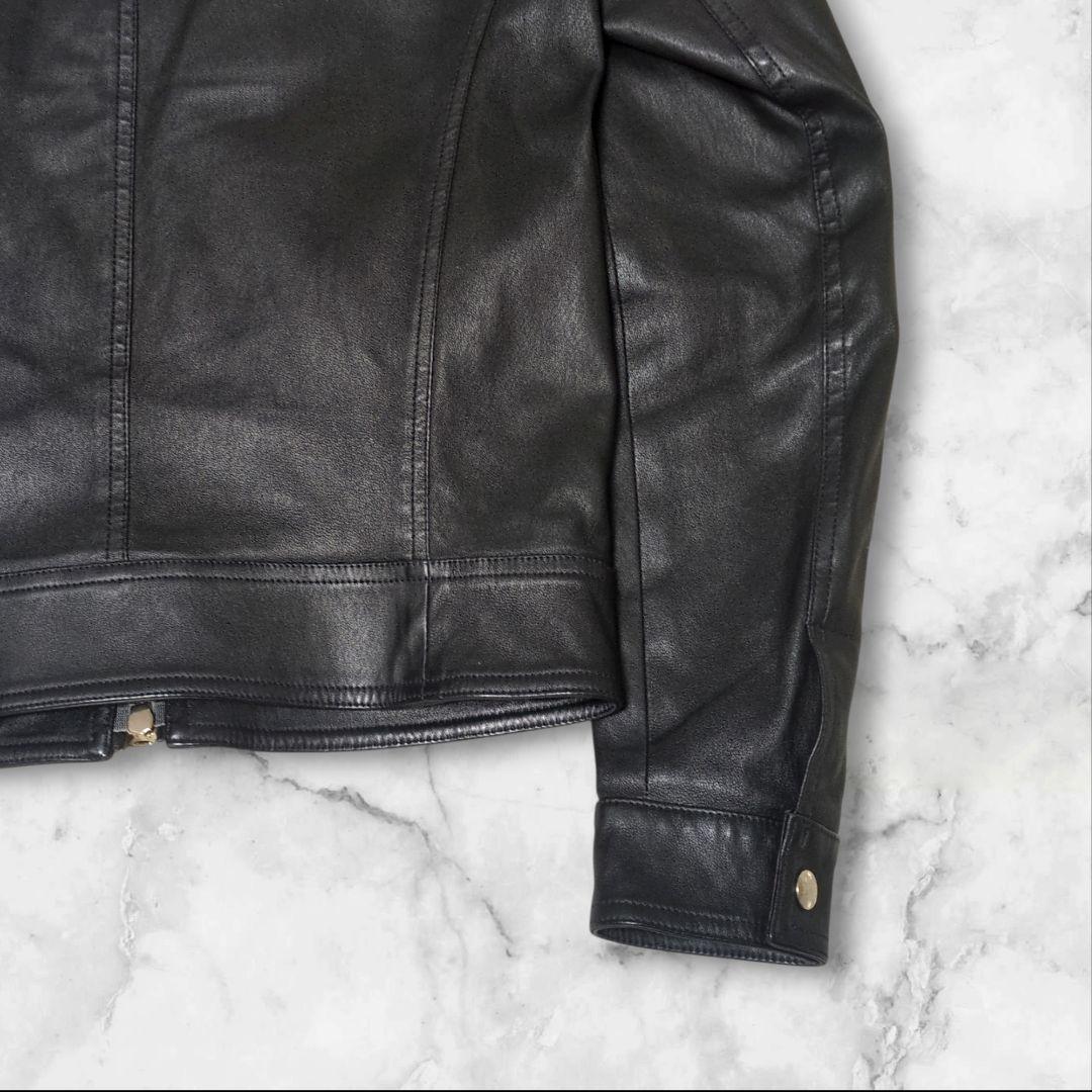 美品✨EMMETI JURI ゴールドジップ 黒 44 シングルライダース