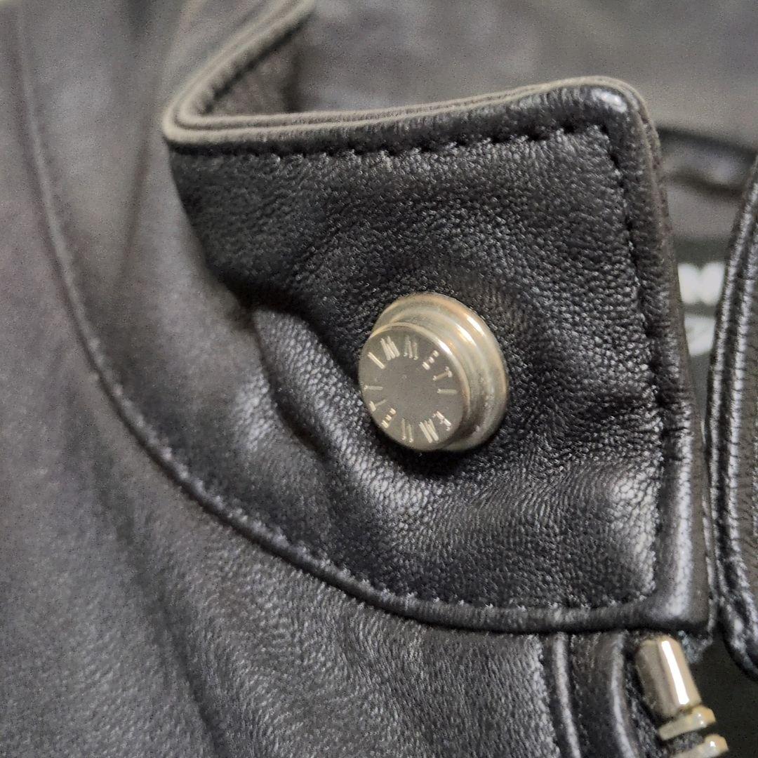 美品✨EMMETI JURI ゴールドジップ 黒 44 シングルライダース
