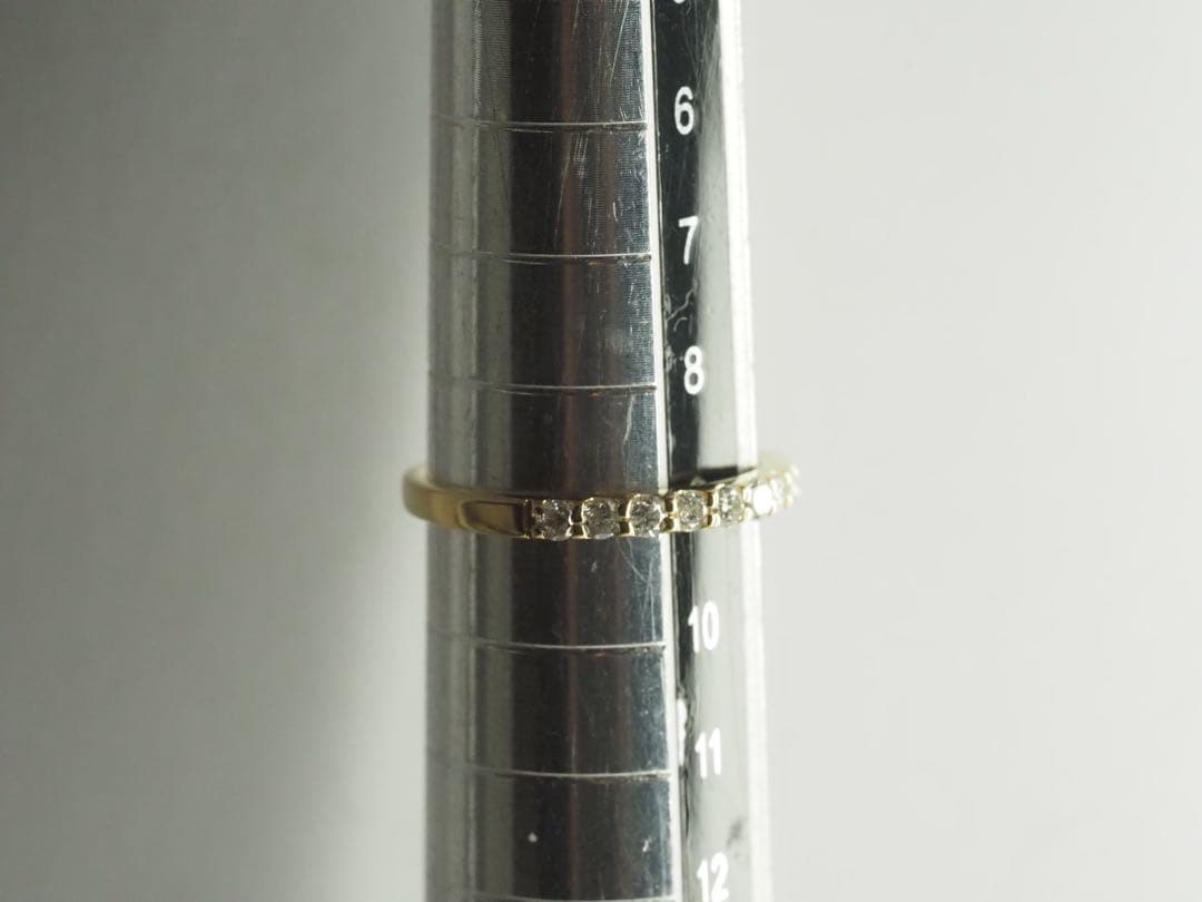 0.43ct K18YG 天然ダイヤモンド ハーフエタニティリング