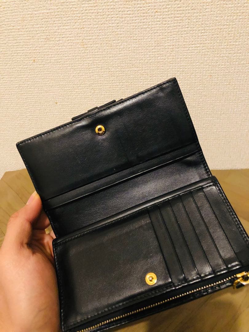 PRADA ミニ財布　ヴィッテロ　リボン　アイコン　折り財布