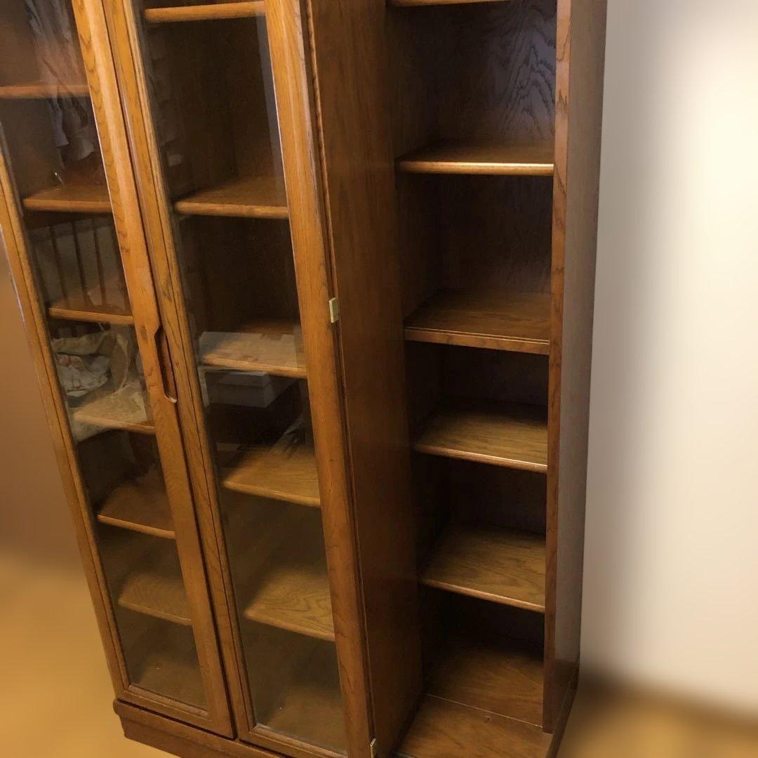 木製　本棚　スライド式