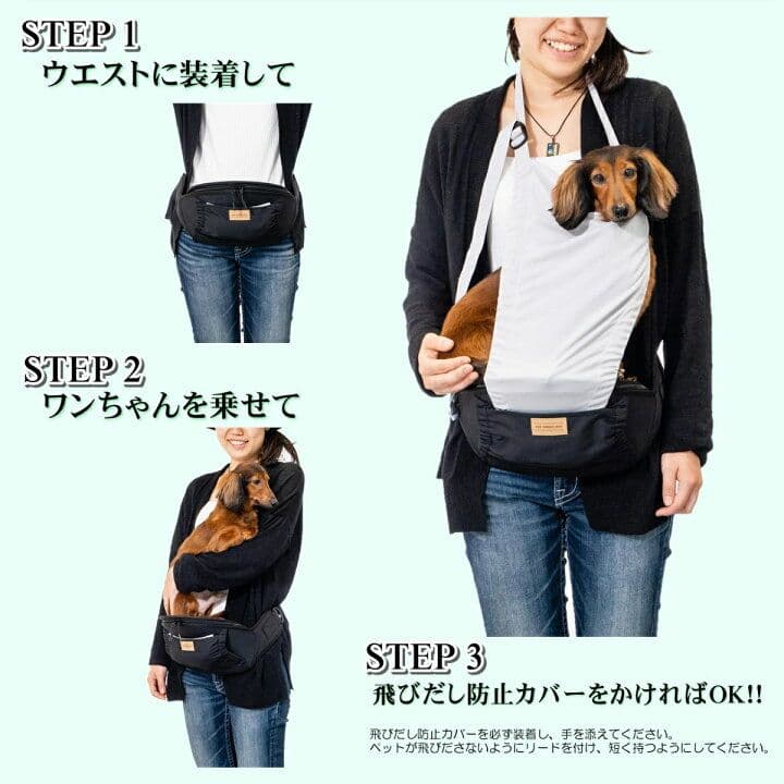 ザ・グリーディードッグ ヒップシート ちょい乗せできるお散歩ポーチ　ブラック