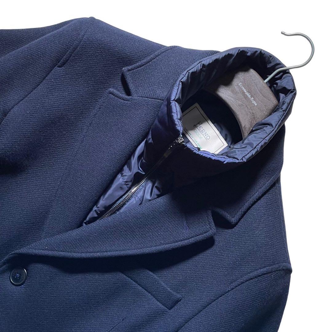 ①XL HERNO ヘルノ コート インナーダウンジャケット メンズ ネイビー系