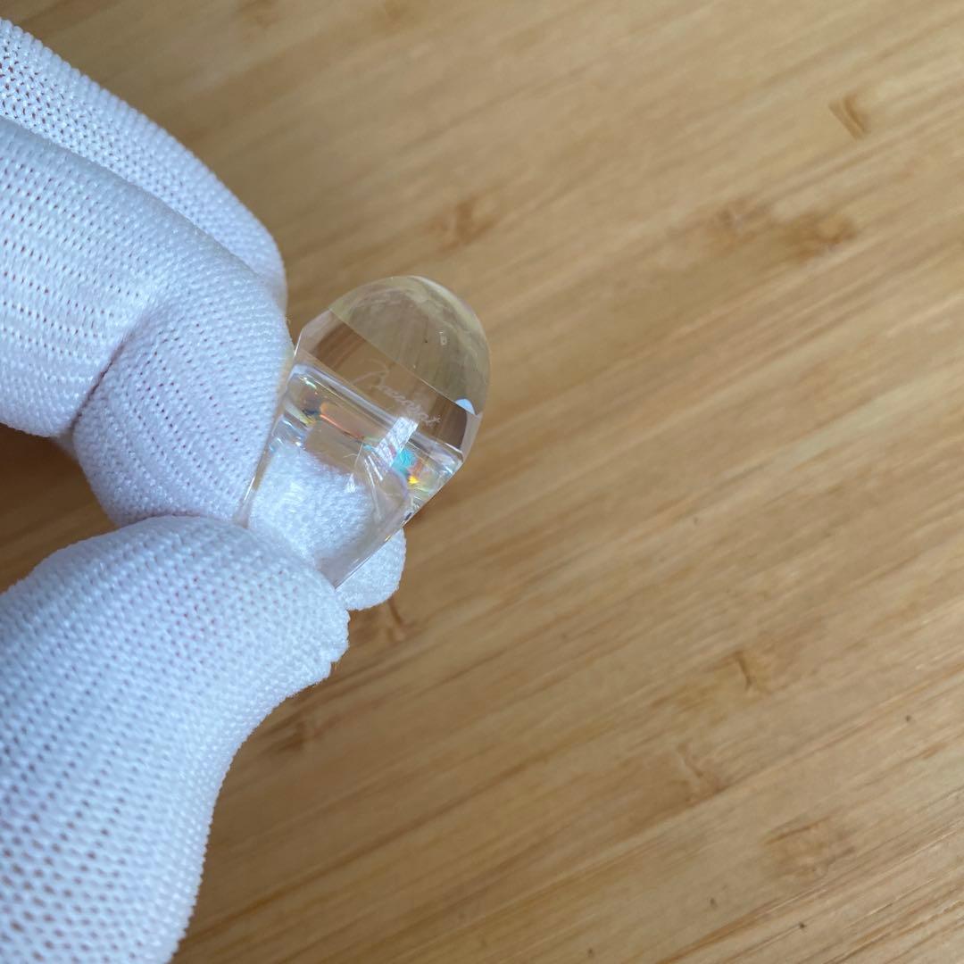 Baccarat❤️ガラスリング クリア アーク リング 虹色の輝き☆フランス製