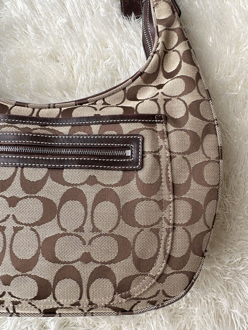 美品 COACH シグネチャー ホーボー ワンショルダー ショルダーバッグ