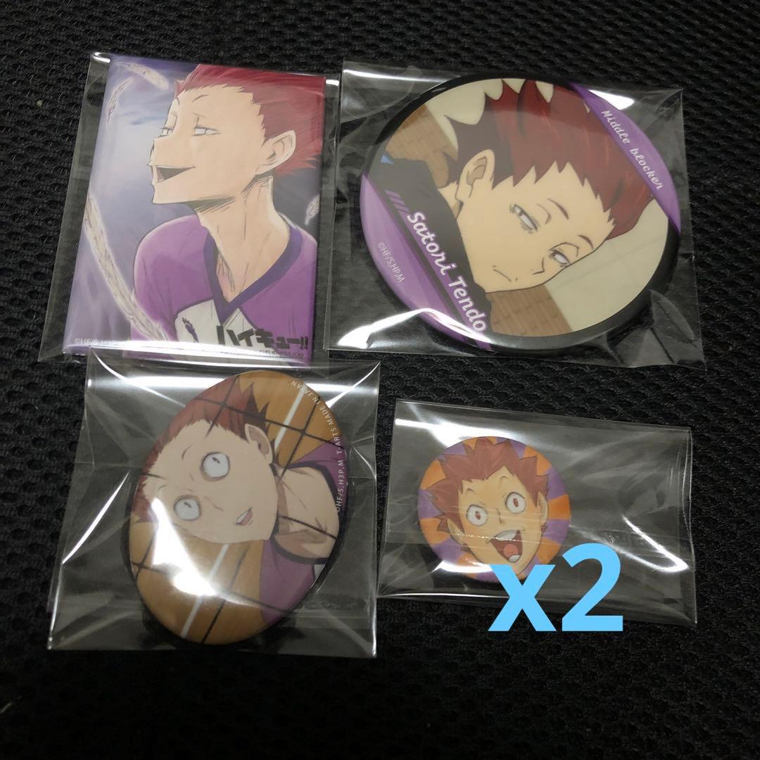 ハイキュー　缶バッジ　天童覚　スクエア　5点セット