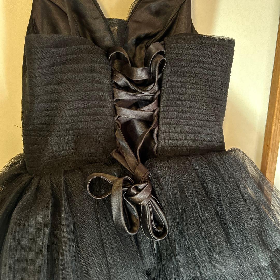 【美品】ディープV ブラックウェディングドレス