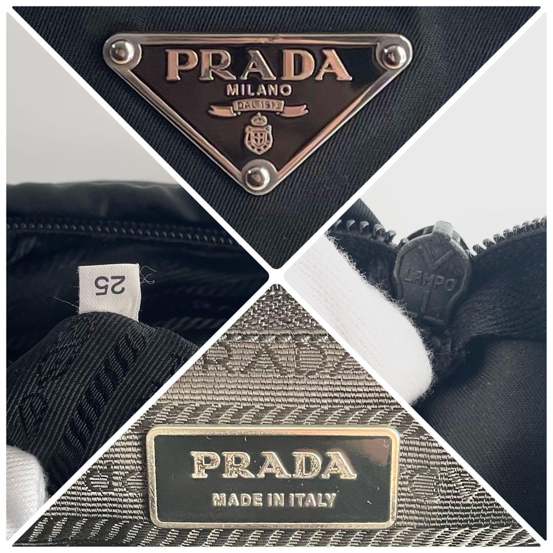 【極美品〜美品】PRADA プラダ ショルダーバッグ ナイロン×レザー スクエア