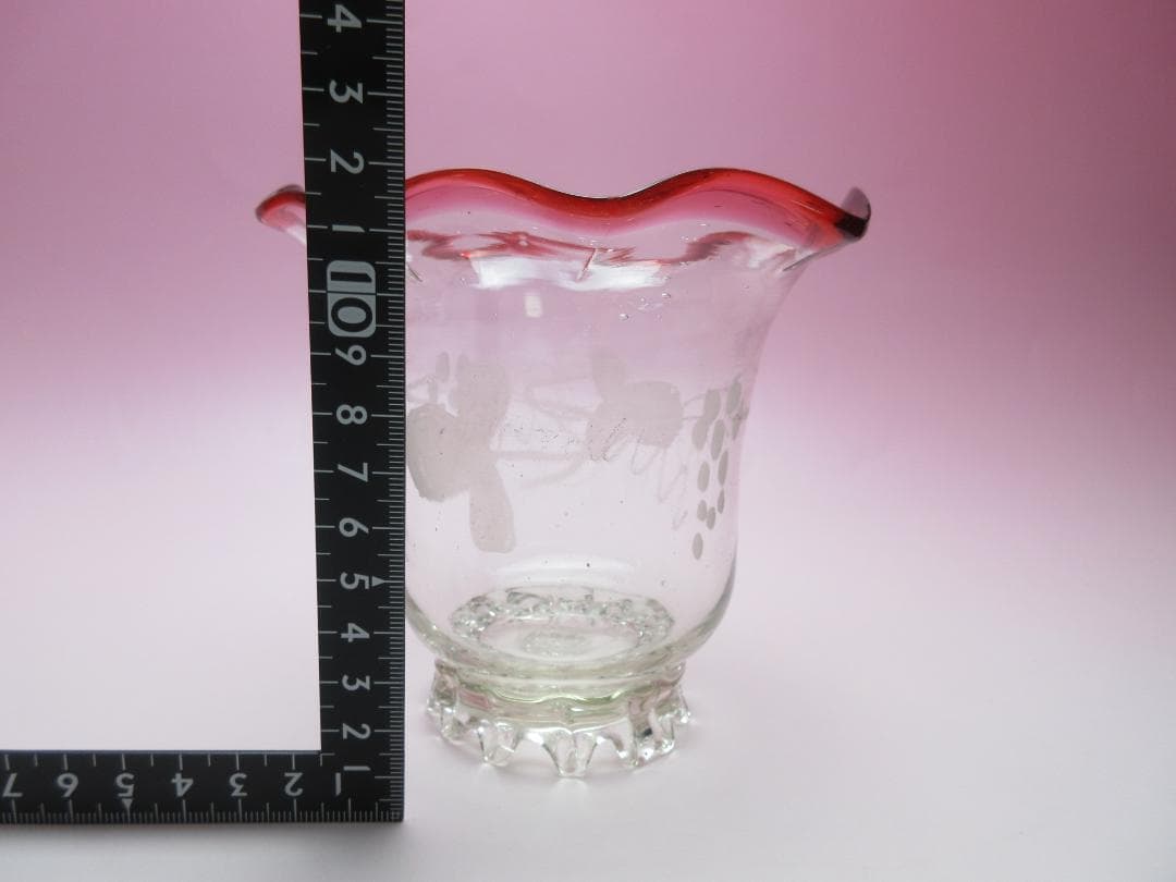 アンティーク 明治期～大正期 フリル 氷コップ デザートグラス 70816