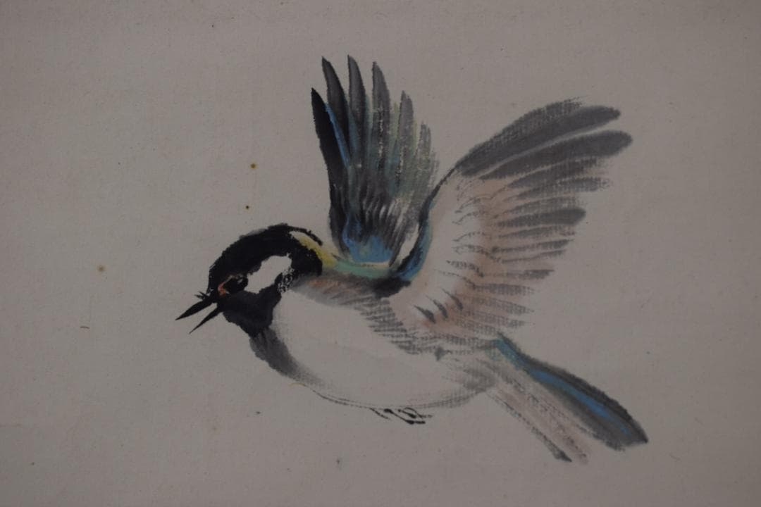 【真作】村上鳳湖/紅葉小禽図/紅葉小鳥図/掛軸☆宝船☆Y-660　JM